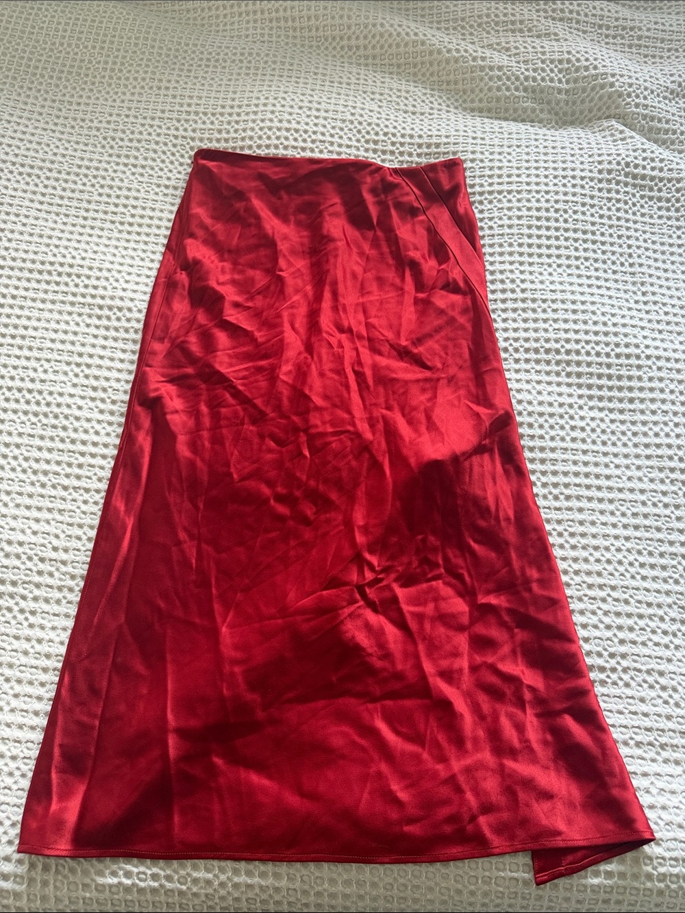 Alexander Wang Red Satin Maxi Skirt